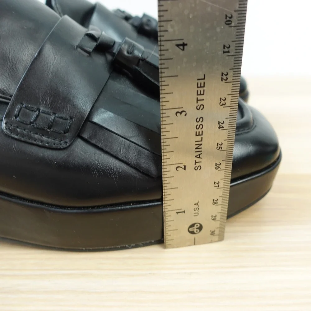 Office Siren Platform Loafers Womens 10 M Black Tassel Kiltie Chunky AEROSOLES